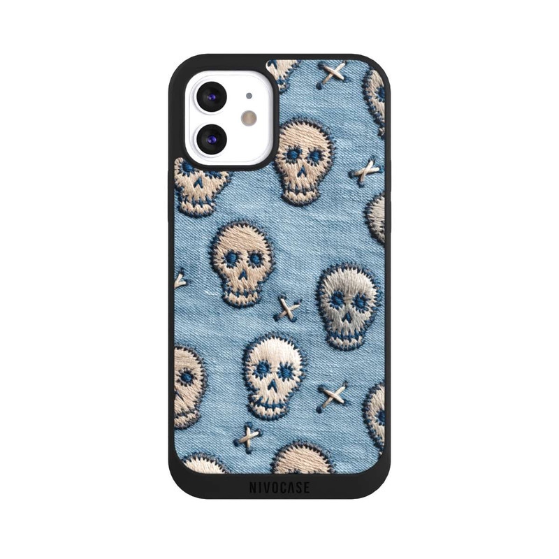 iPhone 12 NIVOpure Skulls on Jeans Pattern