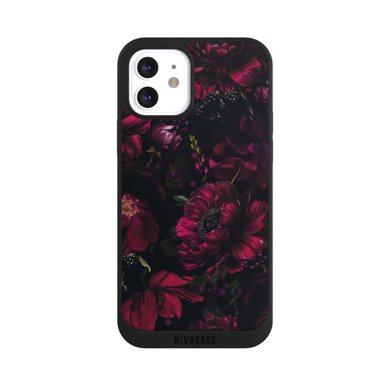 iPhone 12 NIVOpure Dunkle Rote Blumen Liebe