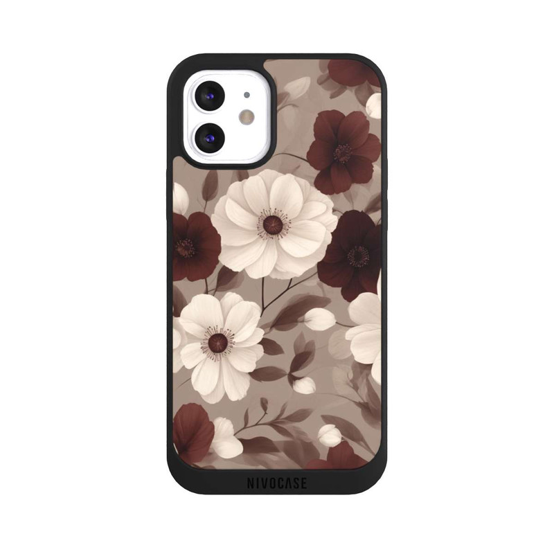 iPhone 12 NIVOpure Negative Flower Bordeaux White with AI