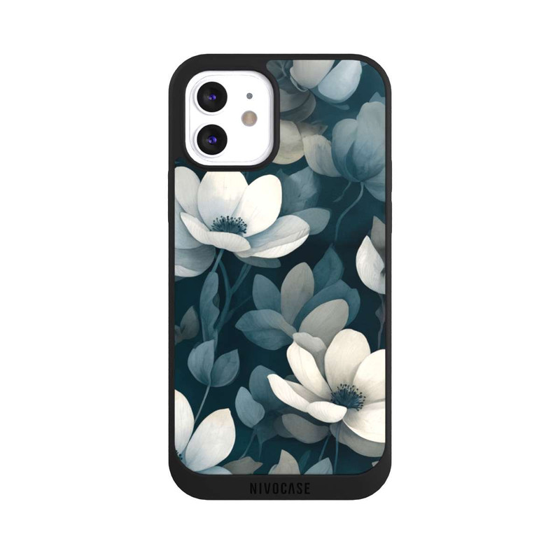 iPhone 12 NIVOpure Petrolfarbene Negativblumen mit KI