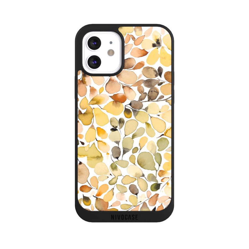 iPhone 12 NIVOpure Eucalyptus Watercolor Leaves Brown Autumn