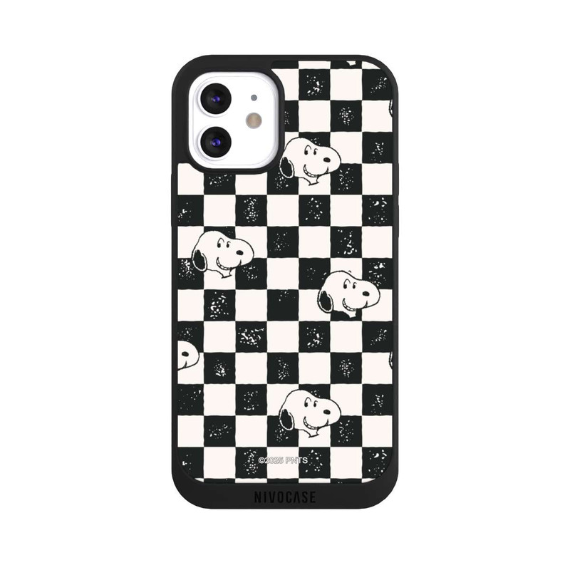 iPhone 12 NIVOpure Snoopy Heads Checked Pattern