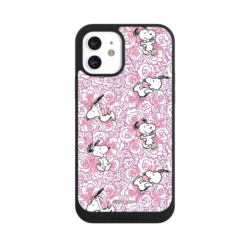 iPhone 12 NIVOpure Peanuts Pink Roses Pattern