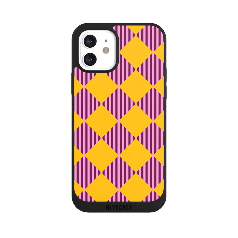 iPhone 12 NIVOpure Diamond Pattern Red Yellow