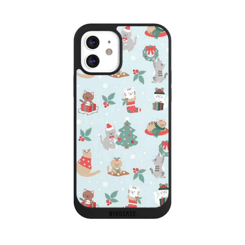 iPhone 12 NIVOpure Chats Festifs dans un Payage d'Hivernal