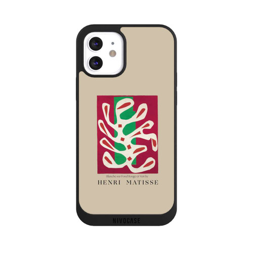Apple iPhone 12 NIVOpure Blanche sur Fond Rouge et Vert by Henri Matisse