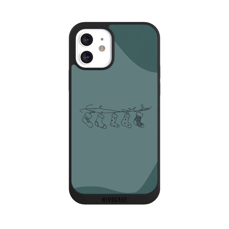 iPhone 12 NIVOpure Christmas stockings line art minimalistic