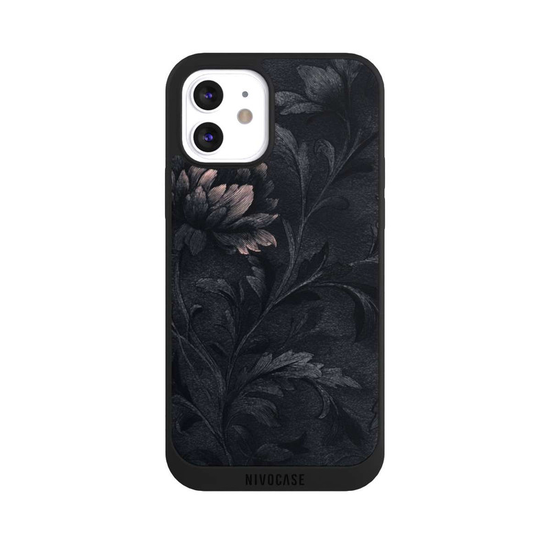 iPhone 12 NIVOpure Dunkles Blumenmuster Vintage