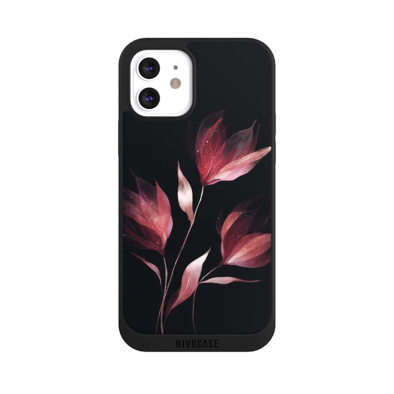 iPhone 12 NIVOpure Burgunderrote Blume Negativ
