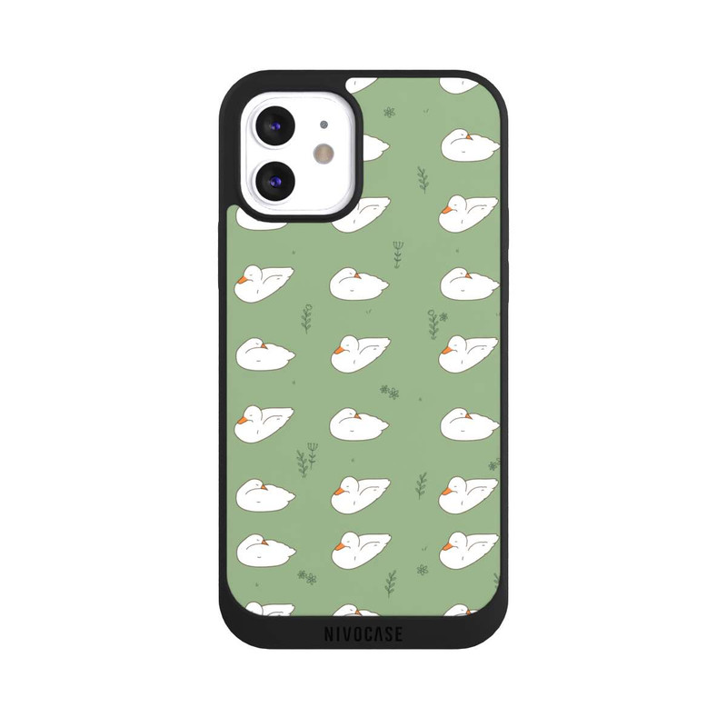 iPhone 12 NIVOpure Cartoon Duck Pattern Green