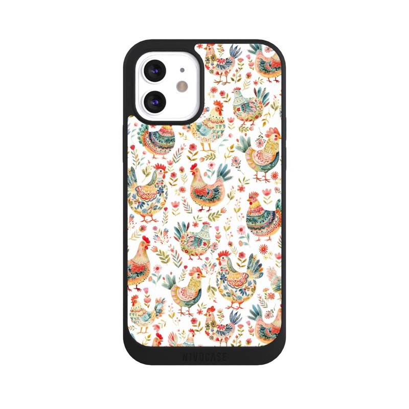 iPhone 12 NIVOpure Motif de poulet coloré avec IA