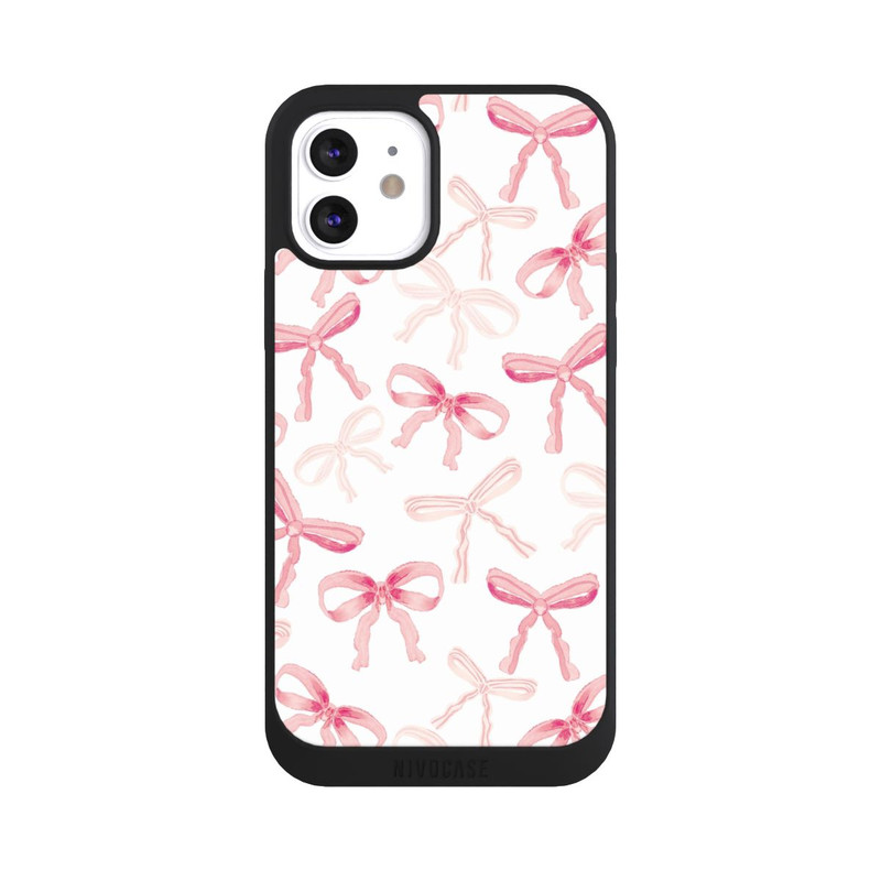 iPhone 12 NIVOpure Hell Rosa Schleifen Muster