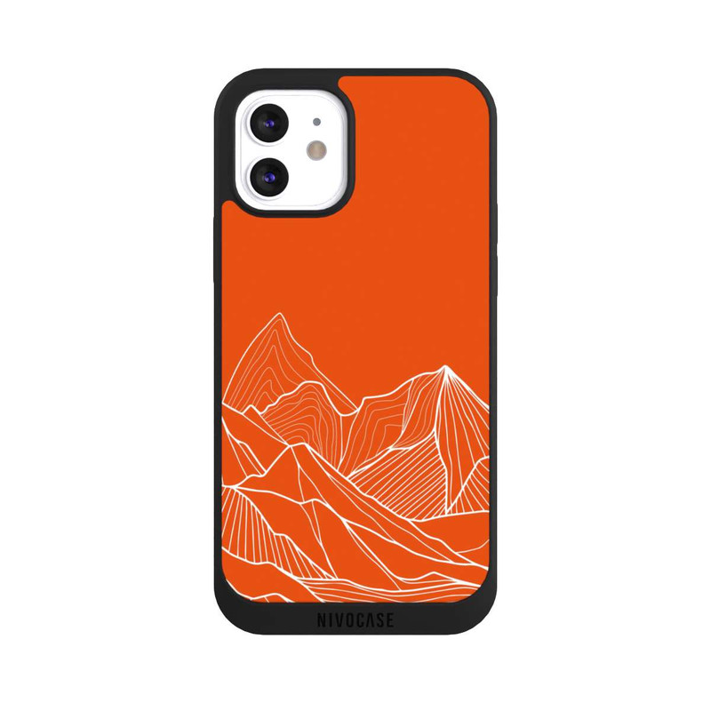 iPhone 12 NIVOpure Montain Contour Line Art Orange