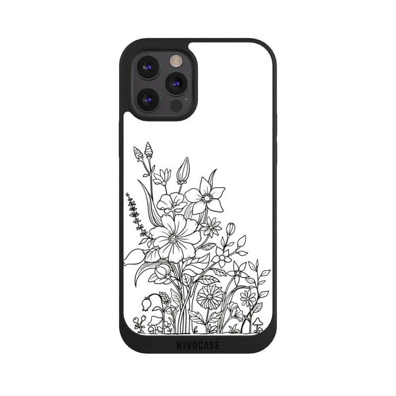 iPhone 12 Pro NIVOpure Blumen Linienkunst