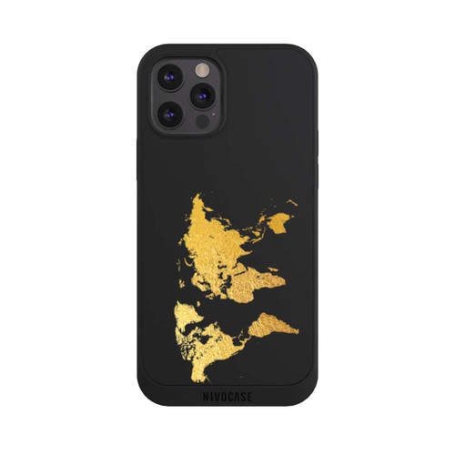 Apple iPhone 12 Pro NIVOpure World Map Gold Transparent