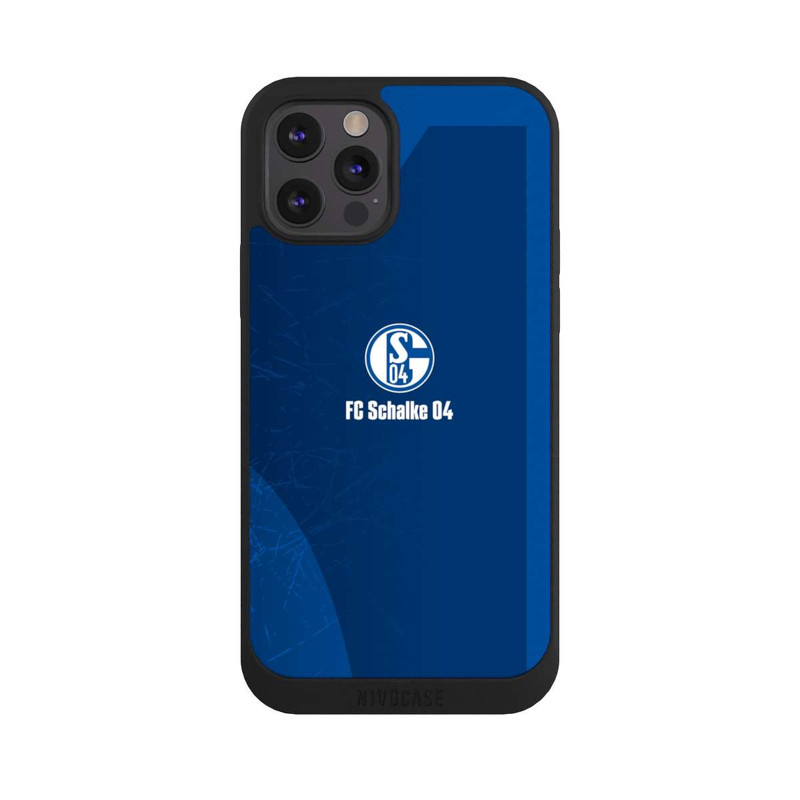 iPhone 12 Pro NIVOpure Schalke 04 Blauer Hintergrund Mit Logo