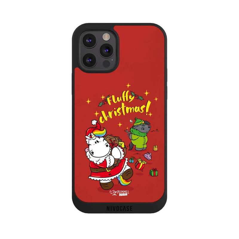 iPhone 12 Pro NIVOpure Pummeleinhorn Fluffy Christmas Rouge