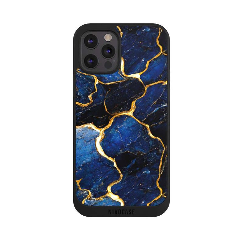 iPhone 12 Pro NIVOpure Blue Marble Gold Print Layers