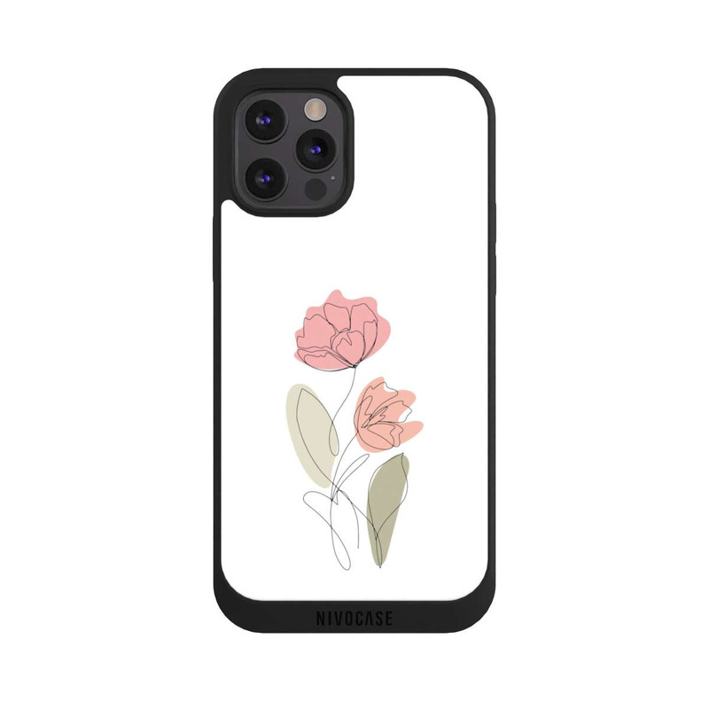 iPhone 12 Pro NIVOpure Flower Line Art Red