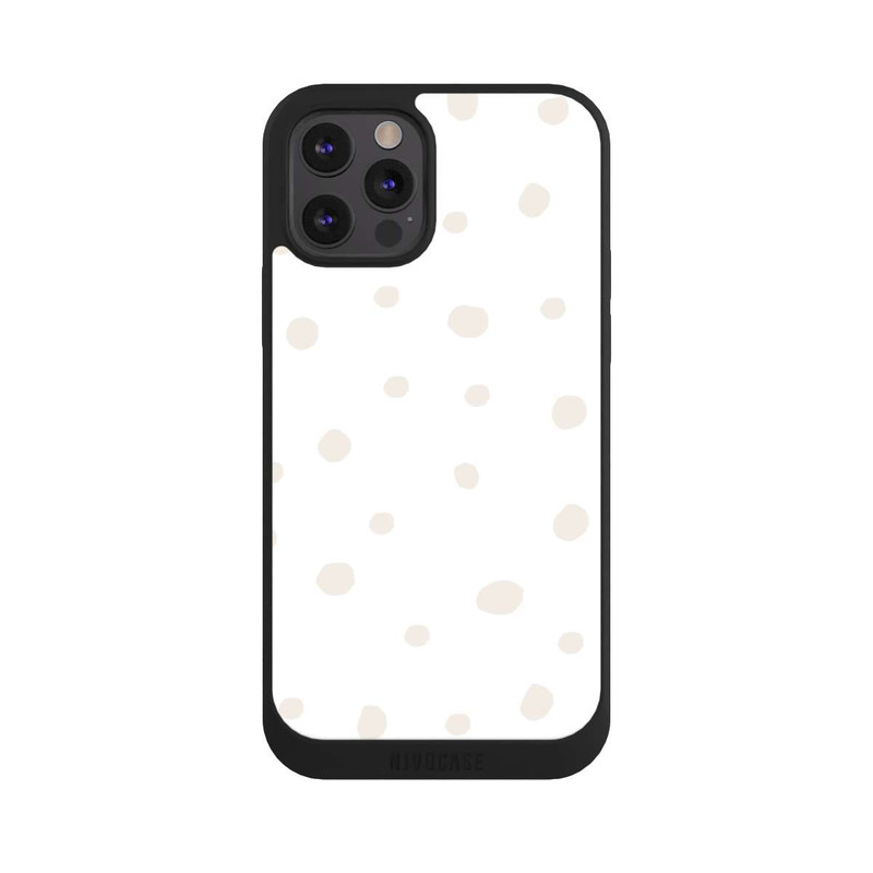 iPhone 12 Pro NIVOpure Punktmuster Weiß Braun