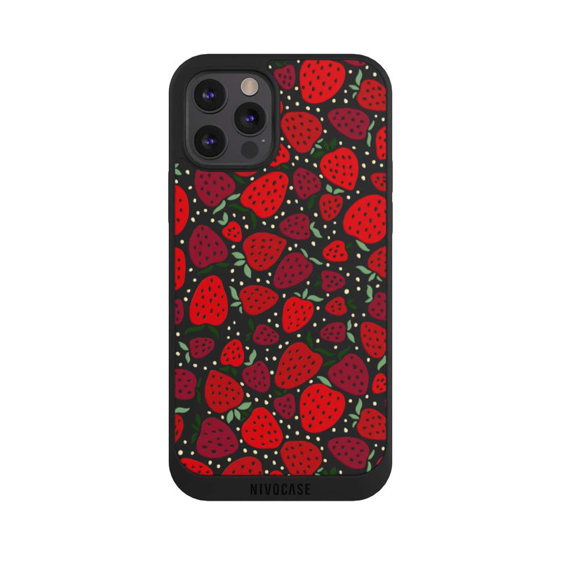 iPhone 12 Pro NIVOpure Strawberry Pattern Comic Transparent