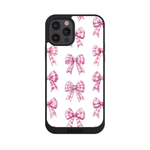 Apple iPhone 12 Pro NIVOpure Pink Gingham Hearts and Bows