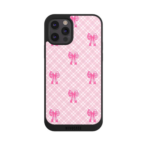 Apple iPhone 12 Pro NIVOpure Pink Bows and Plaid Pattern