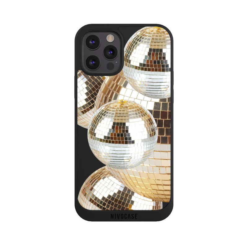 iPhone 12 Pro NIVOpure Disco Ball Party Gold Transparent with AI