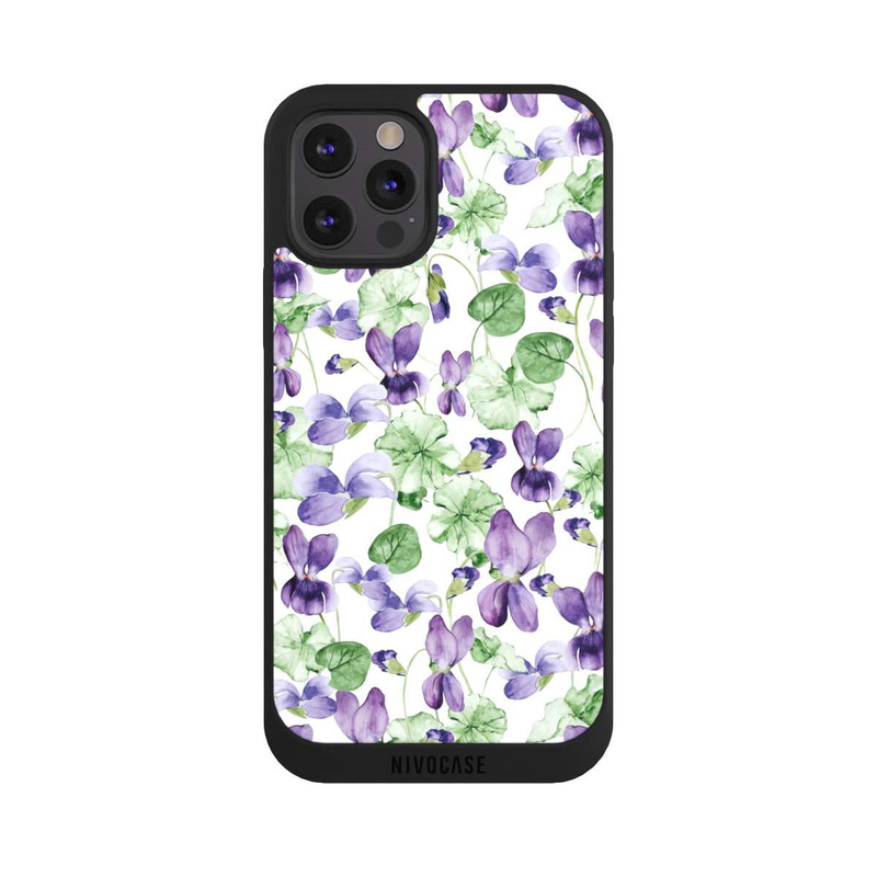 iPhone 12 Pro NIVOpure Purple Wildflowers Pattern Watercolor