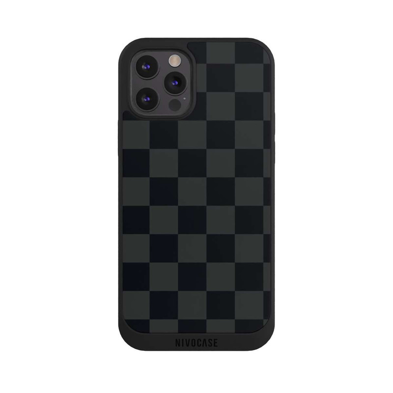 iPhone 12 Pro NIVOpure Checked Pattern Black