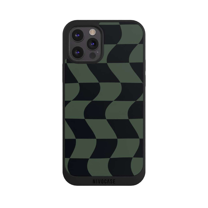 iPhone 12 Pro NIVOpure Checked Pattern Green Black