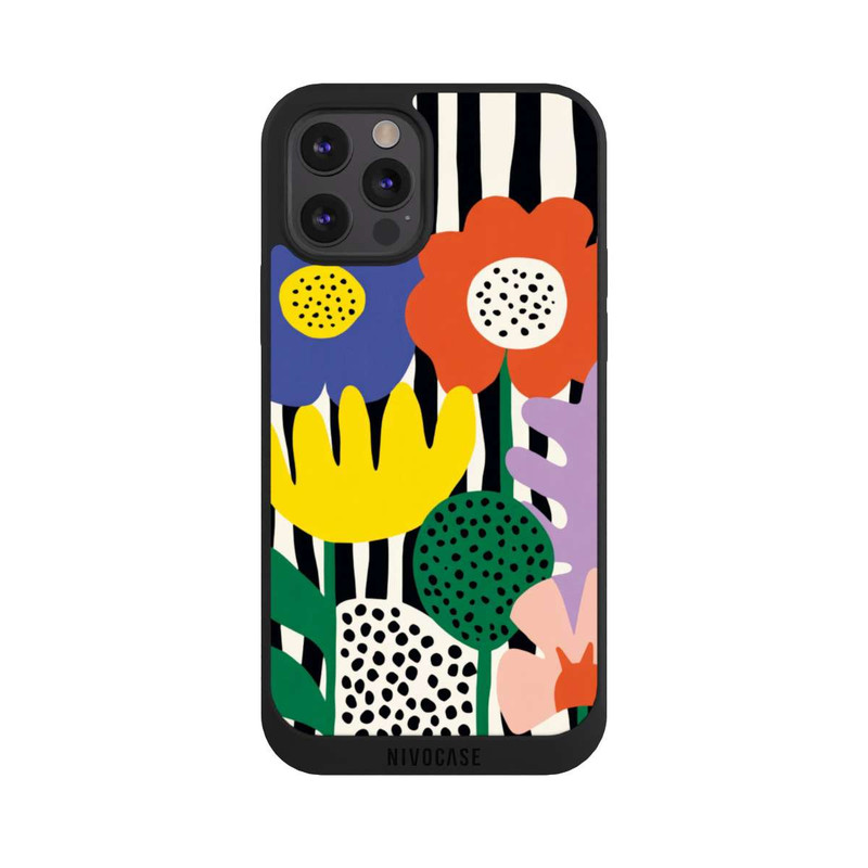 iPhone 12 Pro NIVOpure Flowers Striped Background
