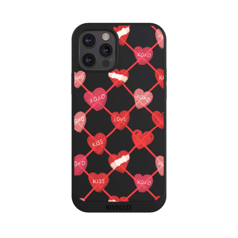 iPhone 12 Pro NIVOpure Heart Pattern XOXO Red