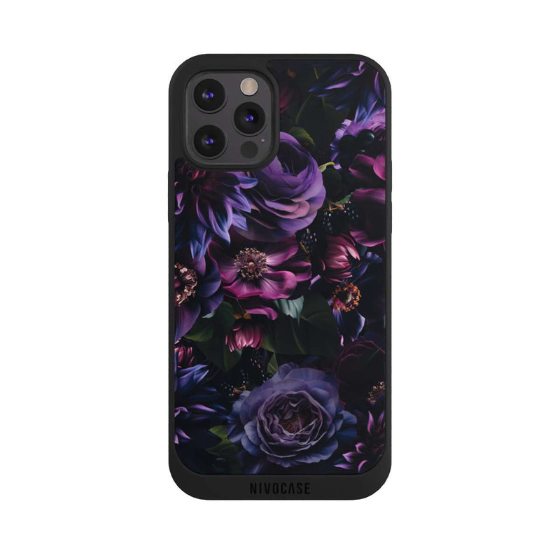 iPhone 12 Pro NIVOpure Dark Purple Flowers