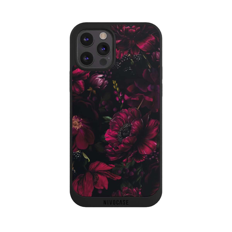 iPhone 12 Pro NIVOpure Dunkle Rote Blumen Liebe
