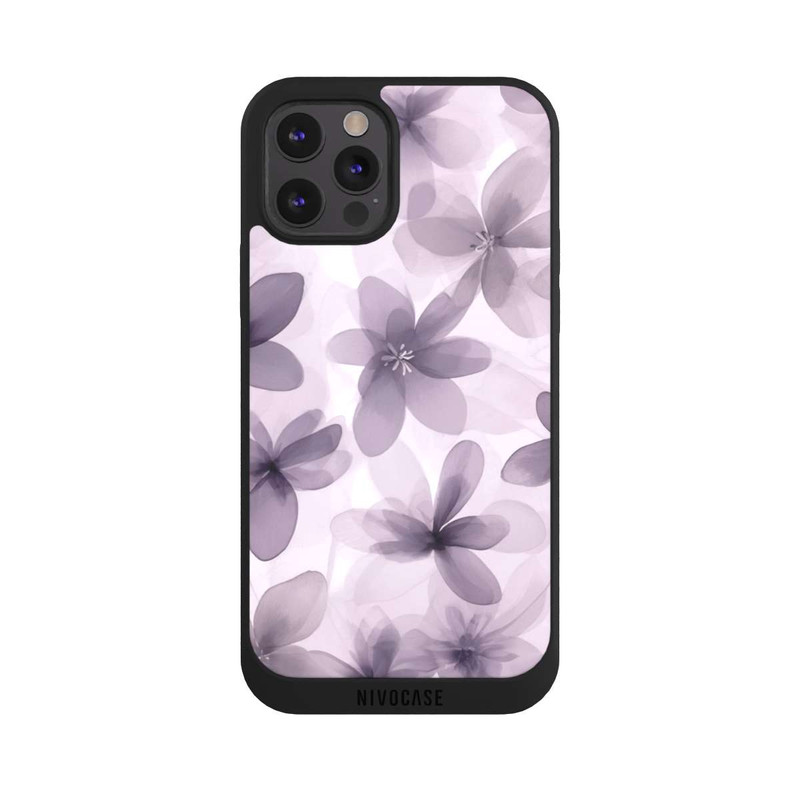iPhone 12 Pro NIVOpure Fliederfarbenes Blumenmuster mit KI