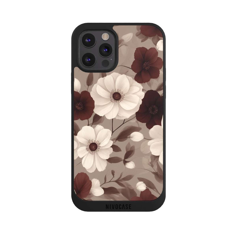 iPhone 12 Pro NIVOpure Negative Flower Bordeaux White with AI