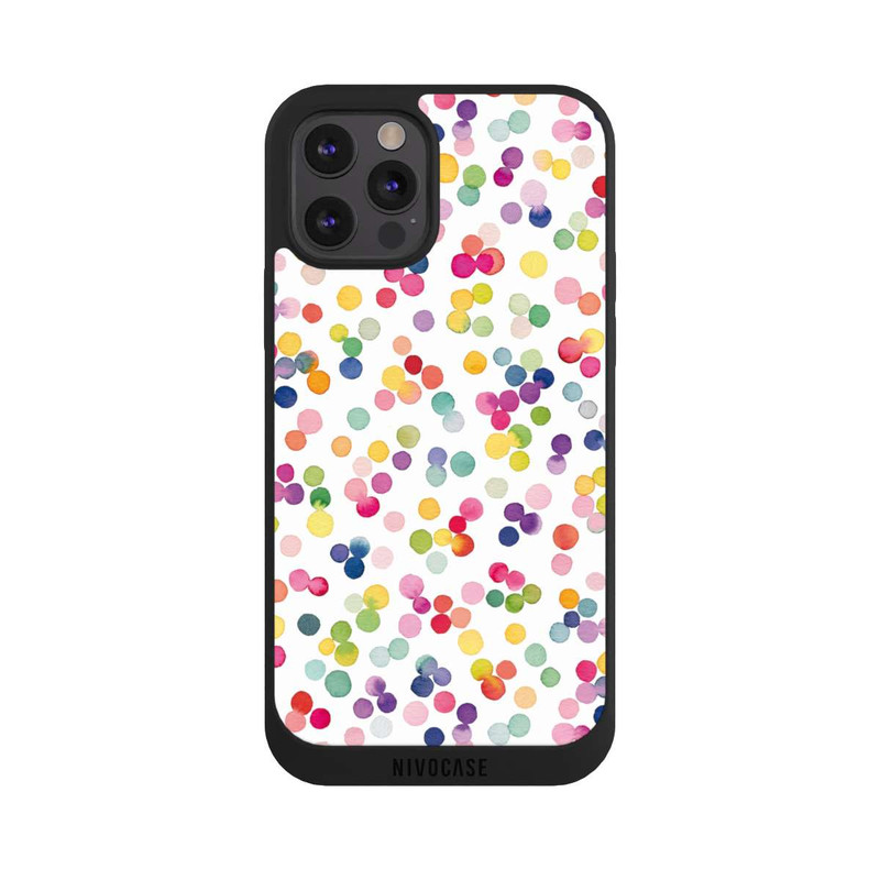 iPhone 12 Pro NIVOpure Watercolour Punkte Bunt