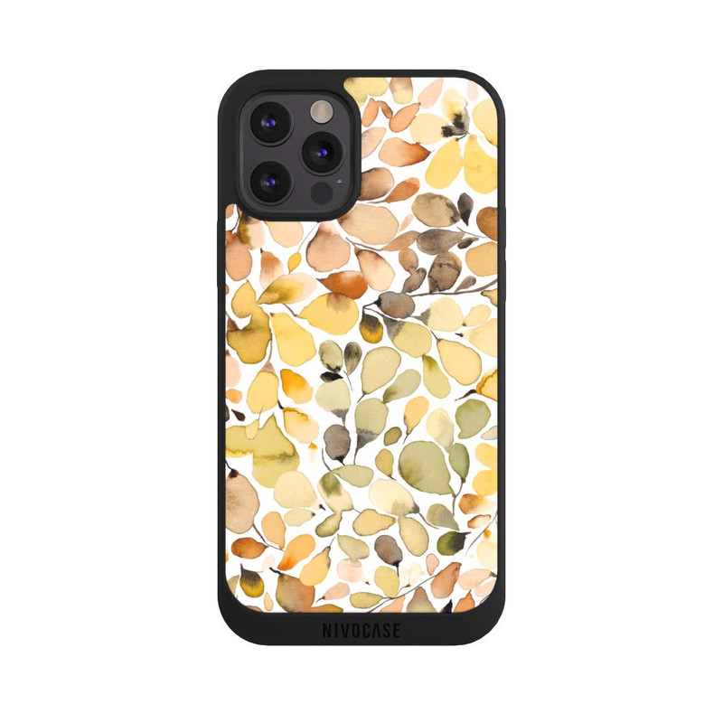 iPhone 12 Pro NIVOpure Eucalyptus Watercolor Leaves Brown Autumn