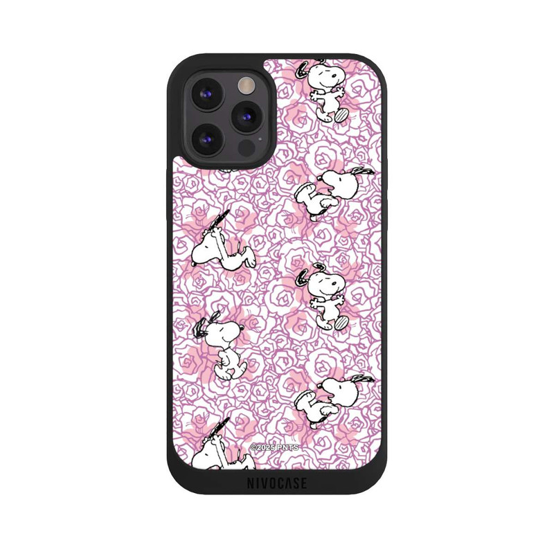 iPhone 12 Pro NIVOpure Peanuts Pink Roses Pattern