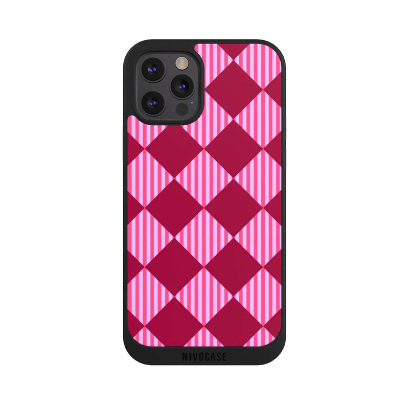 iPhone 12 Pro NIVOpure Diamond Pattern Red Pink