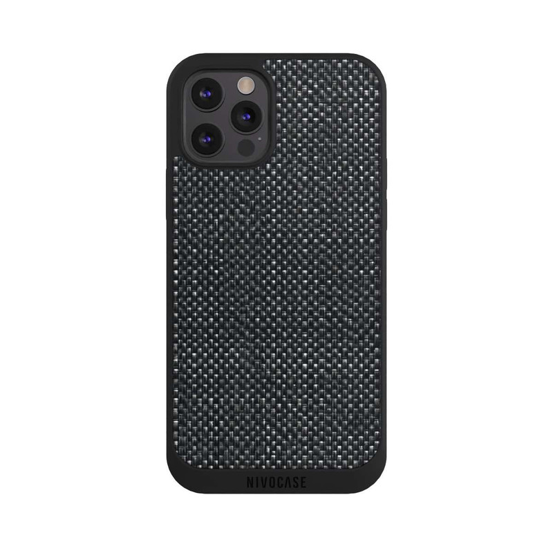 iPhone 12 Pro NIVOpure Tissu Noir Abstrait