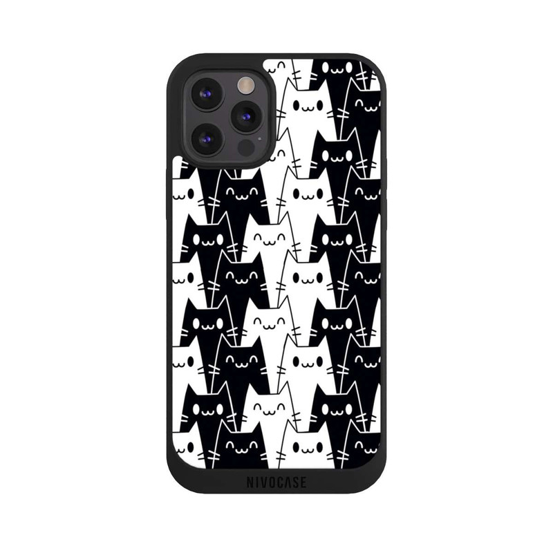 iPhone 12 Pro NIVOpure Papier Peint Chat Noir Blanc