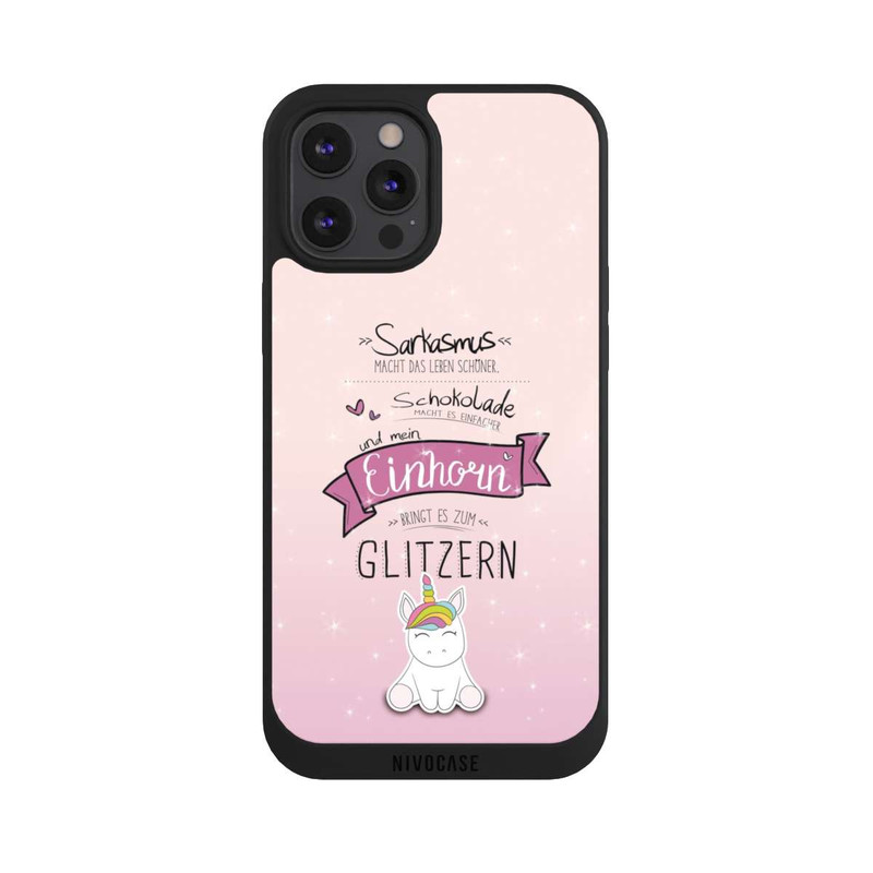iPhone 12 Pro Max NIVOpure Einhorn Glitzer Spruch