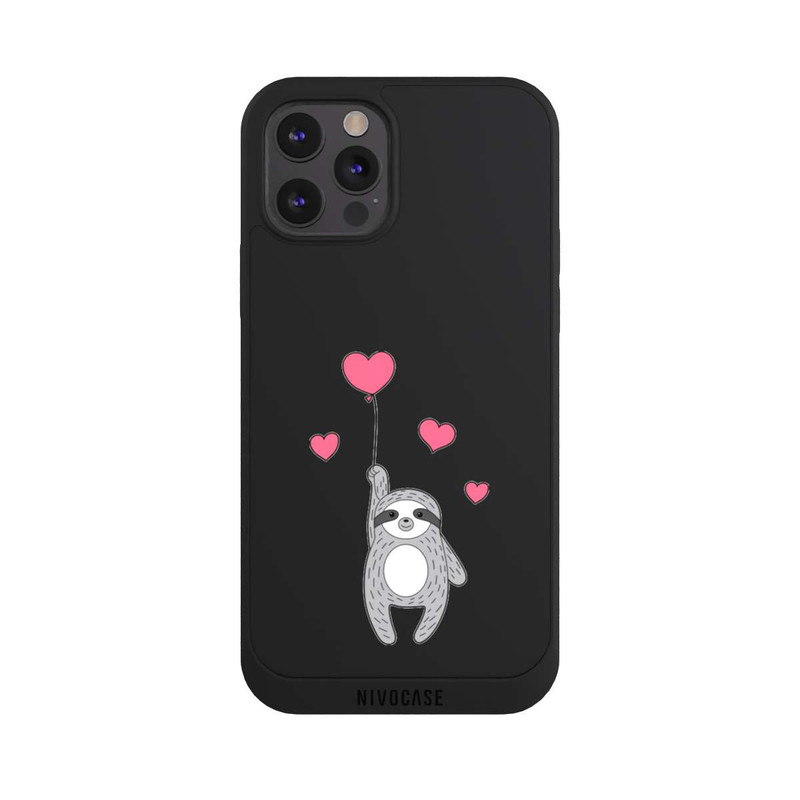 iPhone 12 Pro Max NIVOpure Faultier mit Herzen transparent
