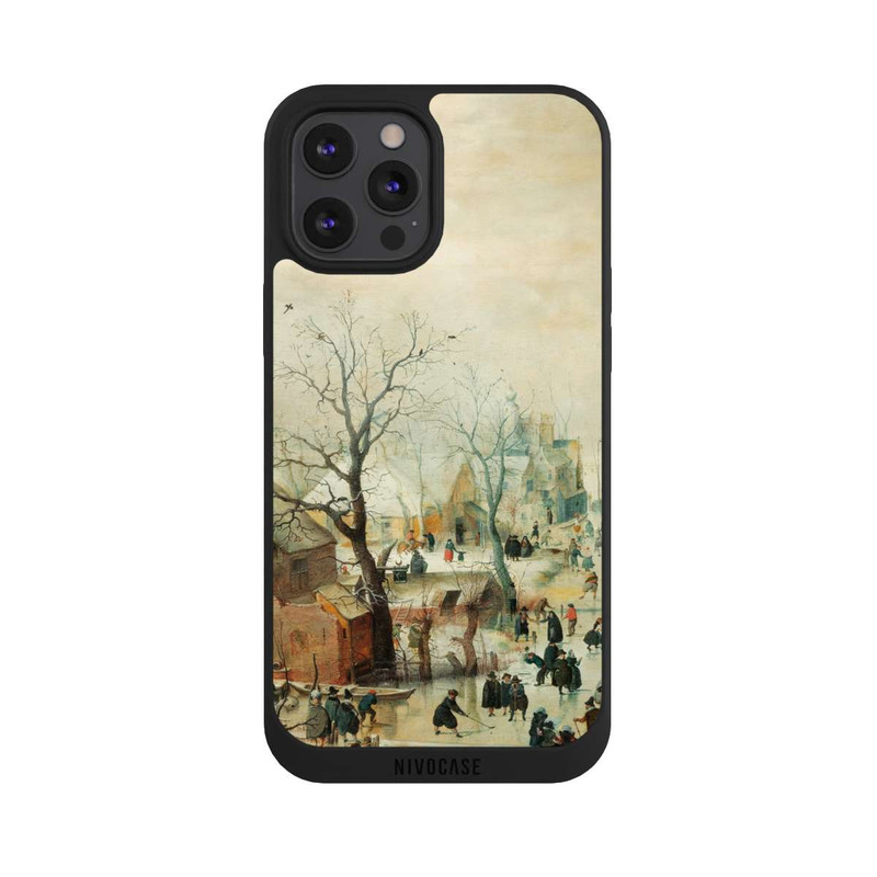 iPhone 12 Pro Max NIVOpure Winter Landscape with Ice Skaters - Hendrick Avercamp