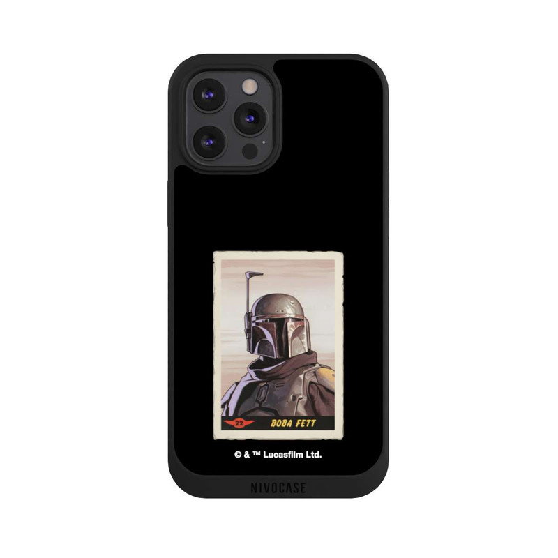 iPhone 12 Pro Max NIVOpure Boba Fett Badges Schwarzer Hintergrund