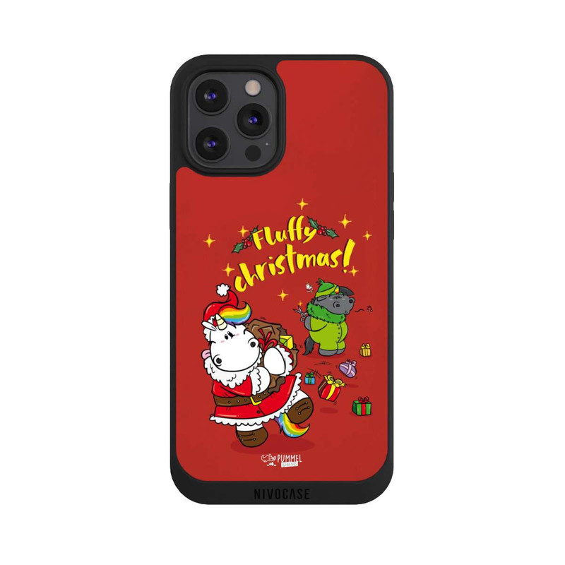 iPhone 12 Pro Max NIVOpure Pummeleinhorn Fluffy Christmas Red