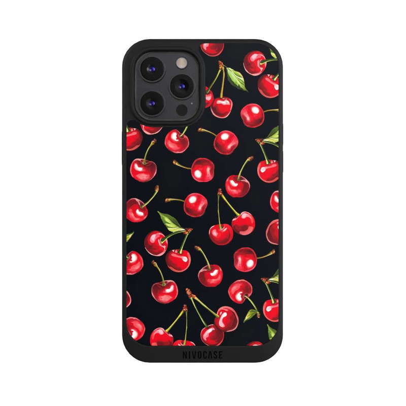 iPhone 12 Pro Max NIVOpure Motif de baies noir avec IA