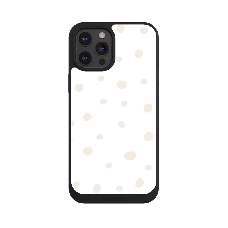 iPhone 12 Pro Max NIVOpure Motif à Pois Blanc Marron